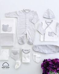 Striped Teddy Bear 10-Piece Hospital Set Gray