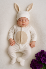 Rabbit Overalls Ecru Brown