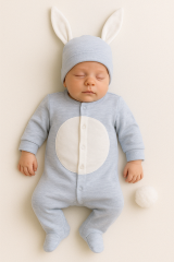 Rabbit Overalls Gray Ecru