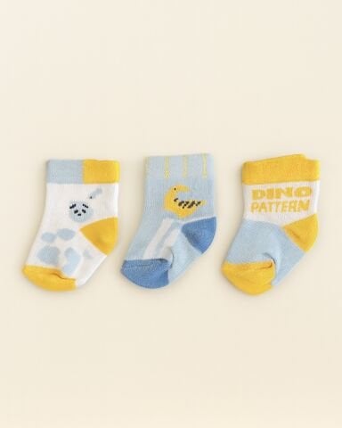 Dino Pattern 3'lü Çorap Seti