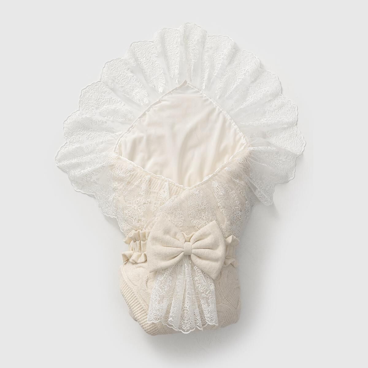 Dantelli İçi Yünlü Triko Kundak