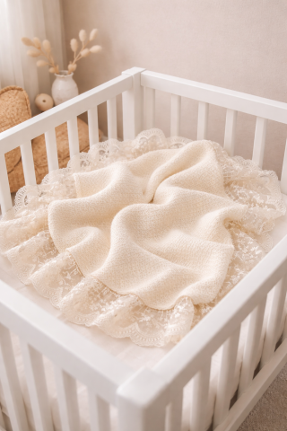 Lisa 4 Katlı Triko Dokuma Battaniye Natural