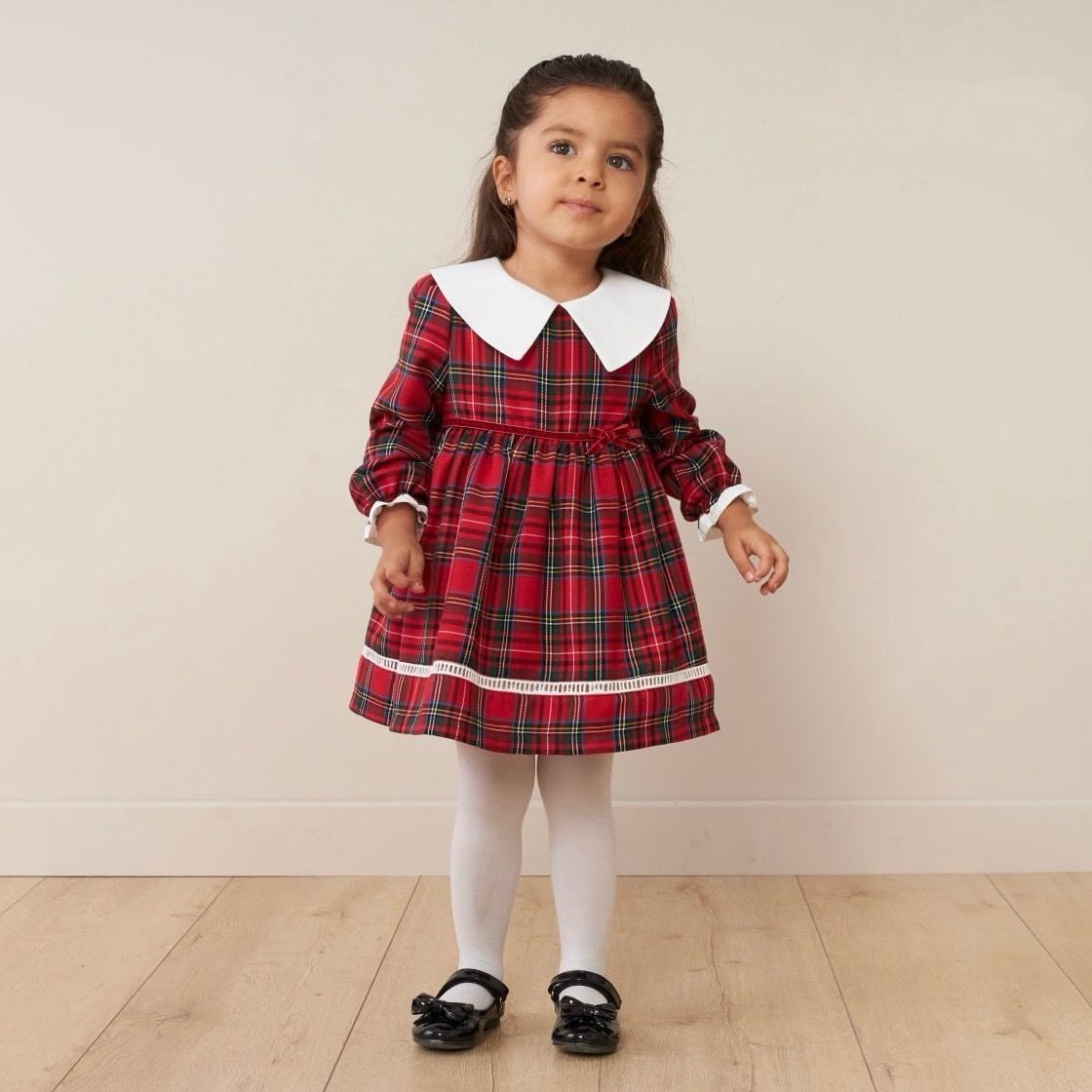 Plaid Dress Pointed Collar