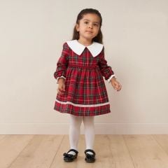 Plaid Dress Pointed Collar