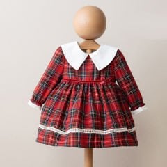 Plaid Dress Pointed Collar
