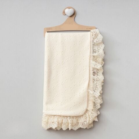 Emerald 4 Katlı Triko Dokuma Battaniye Natural