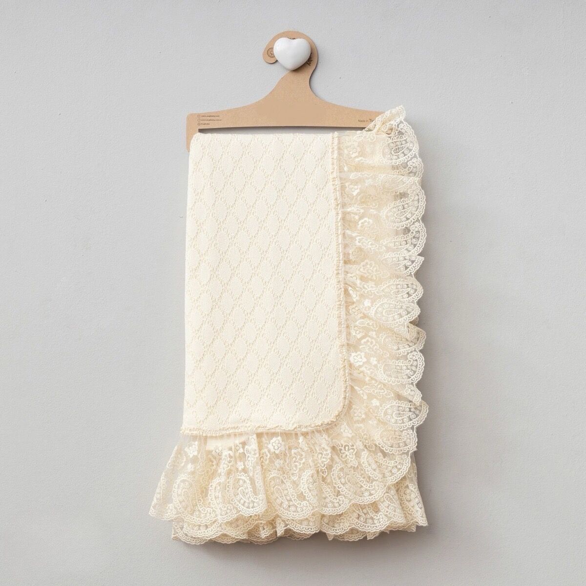 Elena 4 Katlı Triko Dokuma Battaniye Natural