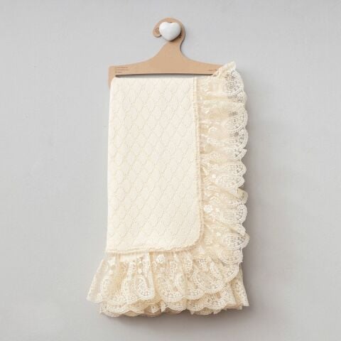 Elena 4 Katlı Triko Dokuma Battaniye Natural