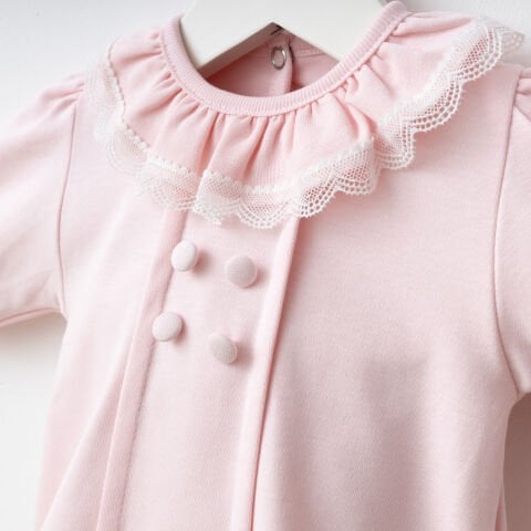 Dantelli Düğme Detaylı 5'li Hastane Seti Pembe