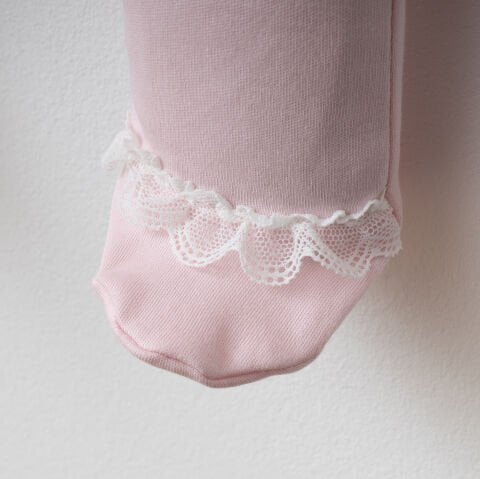 Dantelli Düğme Detaylı 5'li Hastane Seti Pembe