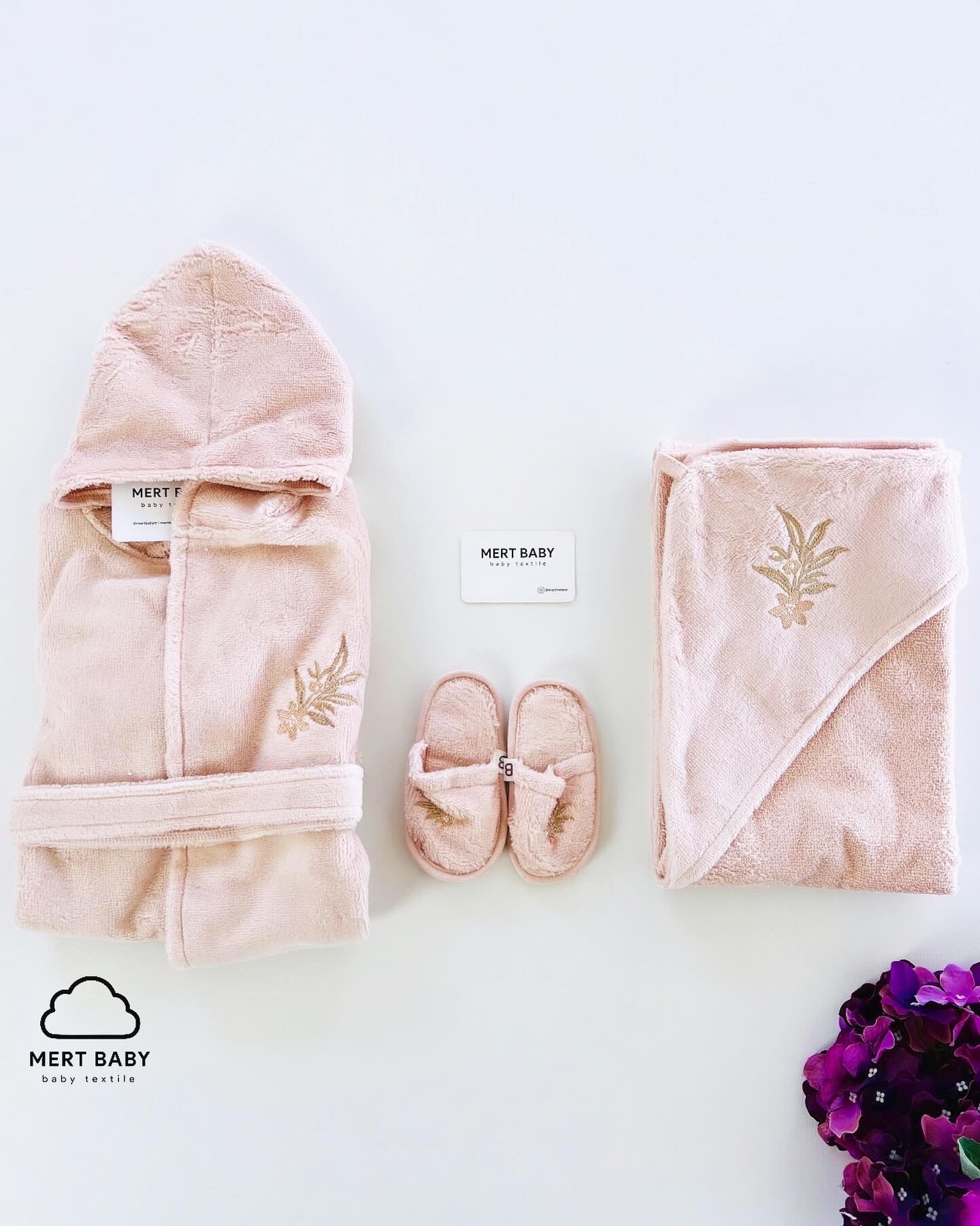 Little Fern Bornoz Seti Gül Kurusu