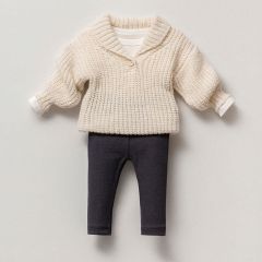 Lapped Collar Knitwear Set