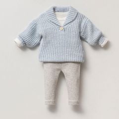 Lapped Collar Knitwear Set