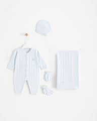 Baby Blue Knitwear 5-Piece Hospital Set