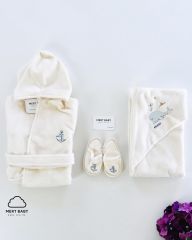 Ahoy Captain Bathrobe Set Natural