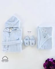 Ahoy Captain Bathrobe Set Blue