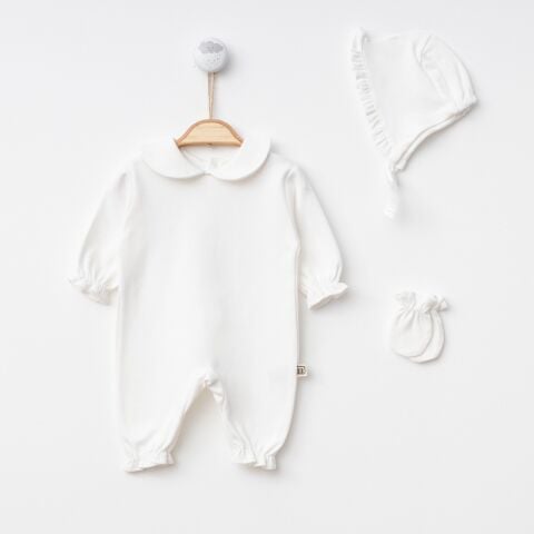 Sade Fırfır Şapkalı Tulum