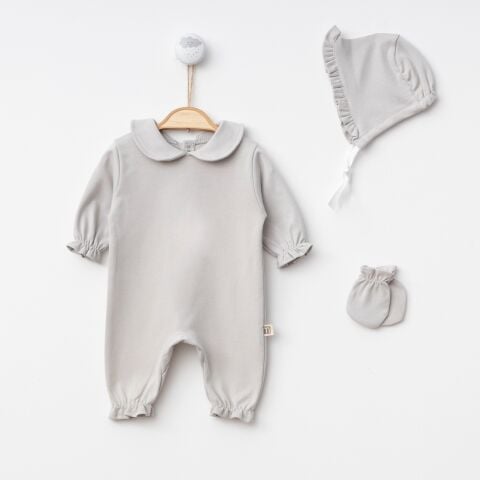 Sade Fırfır Şapkalı Tulum