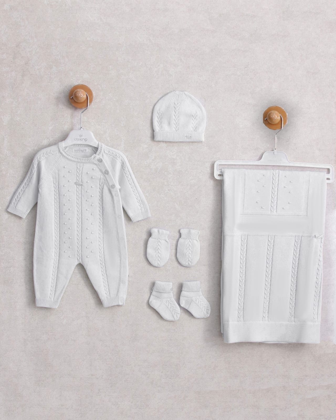 Mercerized Knitwear 5-Piece Hospital Set Gray