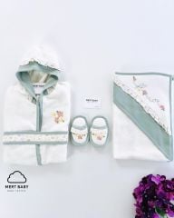 Hello Flowers Bathrobe Set