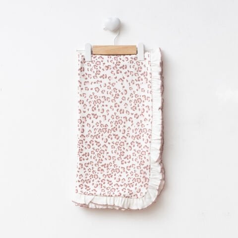 Dijital Baskılı Leopar 3'lü Hastane Seti Gül Kurusu