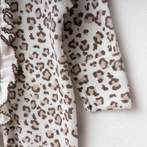 Dijital Baskılı Leopar 3'lü Hastane Seti Kahverengi