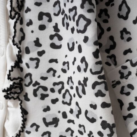 Dijital Baskılı Leopar 3'lü Hastane Seti Siyah