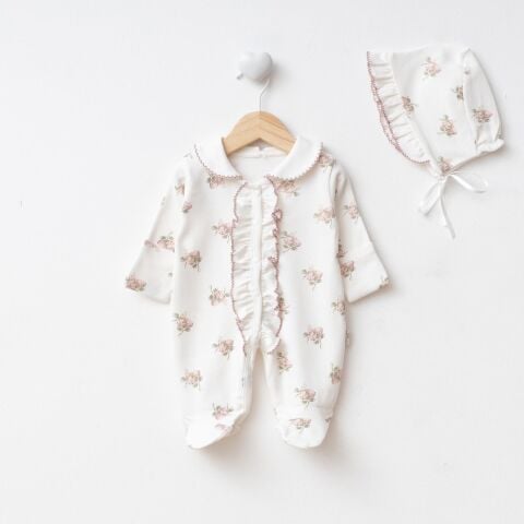 Ortanca Çiçekli Dijital Baskılı 3'lü Hastane Seti