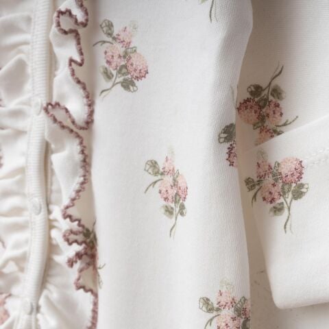 Ortanca Çiçekli Dijital Baskılı 3'lü Hastane Seti