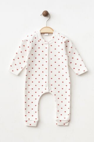 Küçük Kalpli %100 Pamuk Tulum