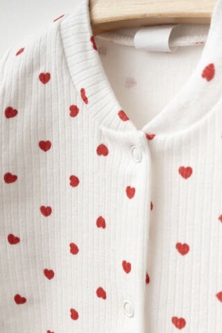 Küçük Kalpli %100 Pamuk Tulum