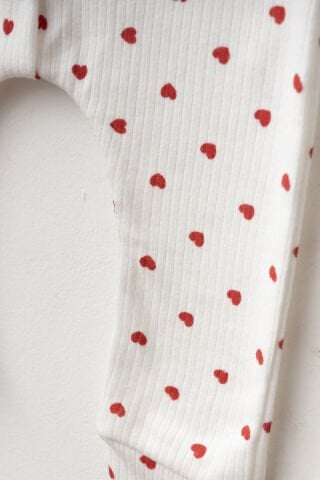 Küçük Kalpli %100 Pamuk Tulum