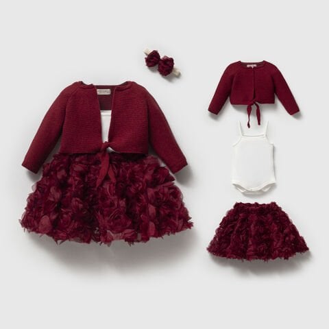 Rosalinda 4'lü Güllü Etekli Takım (ÖN SİPARİŞ)