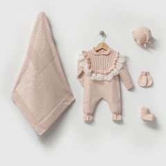 Fleur 5-Piece Knitwear Hospital Set Rose