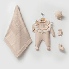 Fleur 5-Piece Knitwear Hospital Set Beige