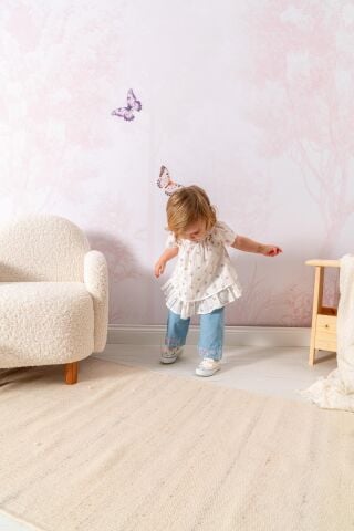 Müslin Tunik Kot Pantolon Kız Bebek Takım