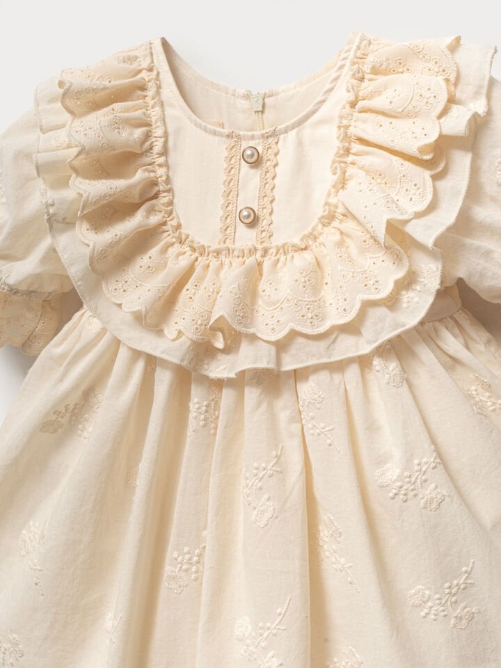 Fisto Detaylı Kabarık Yaka Elbise ve Bandana