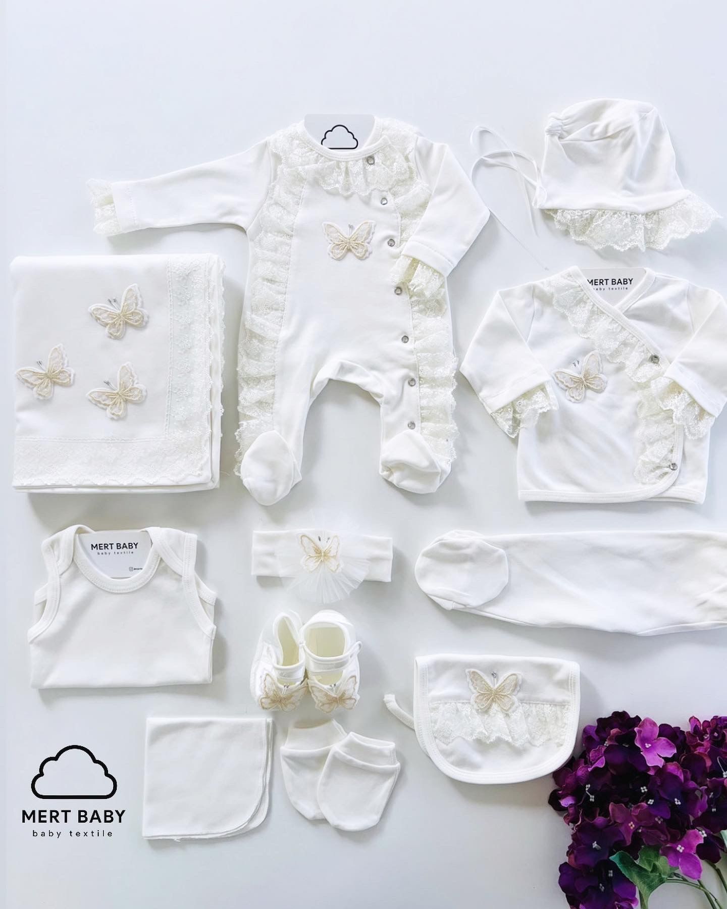 Kelebek Dantelli 11'li Hastane Seti