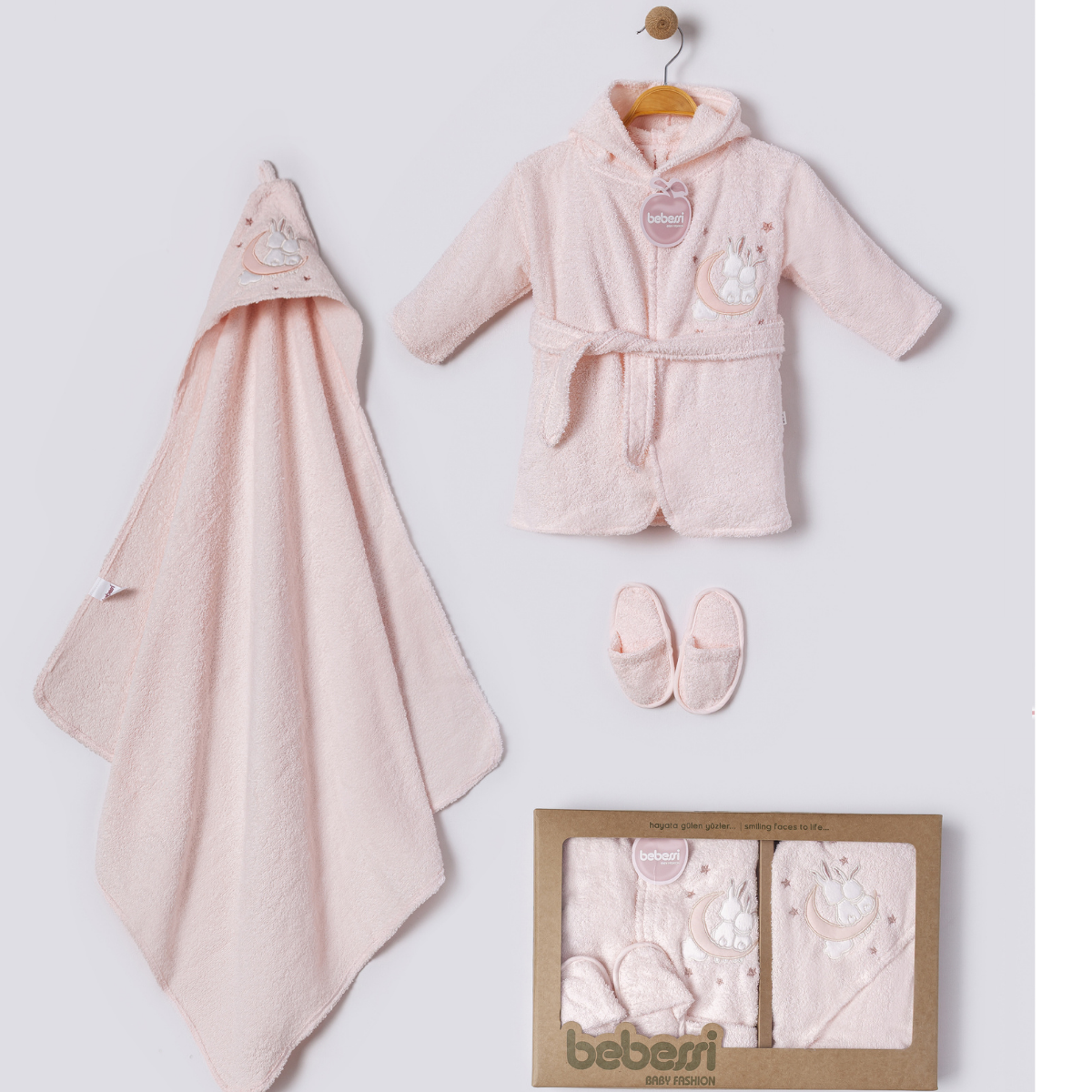 Bunny Friend Bornoz Seti Pembe