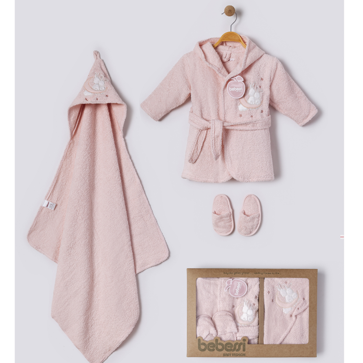 Bunny Friend Bornoz Seti Gül Kurusu