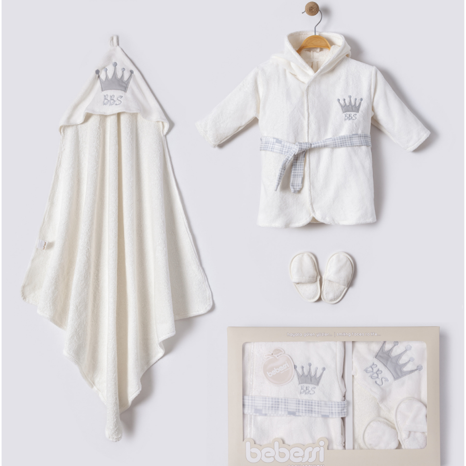 Baby King Bornoz Seti Beyaz