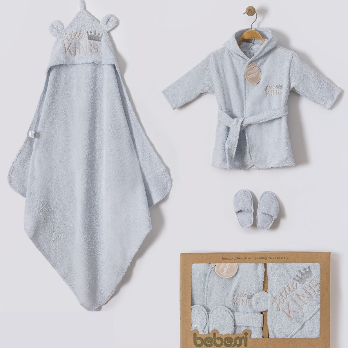 Little King Bornoz Seti Mavi