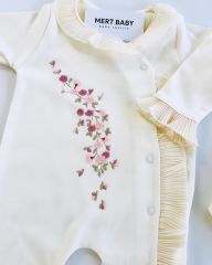 Çiçek Nakışlı Dantel Detaylı 10’lu Hastane Seti Natural