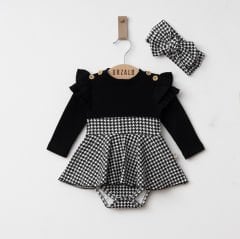 Kazayağı Ekoseli Bodysuit