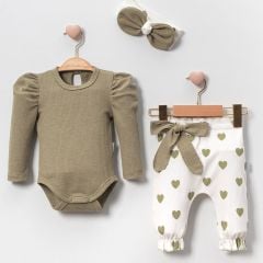 Heart Bodysuit Bandana Green