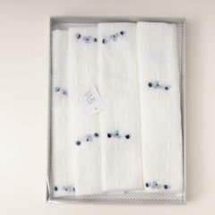 Blue Detail Lux Knitted Blanket
