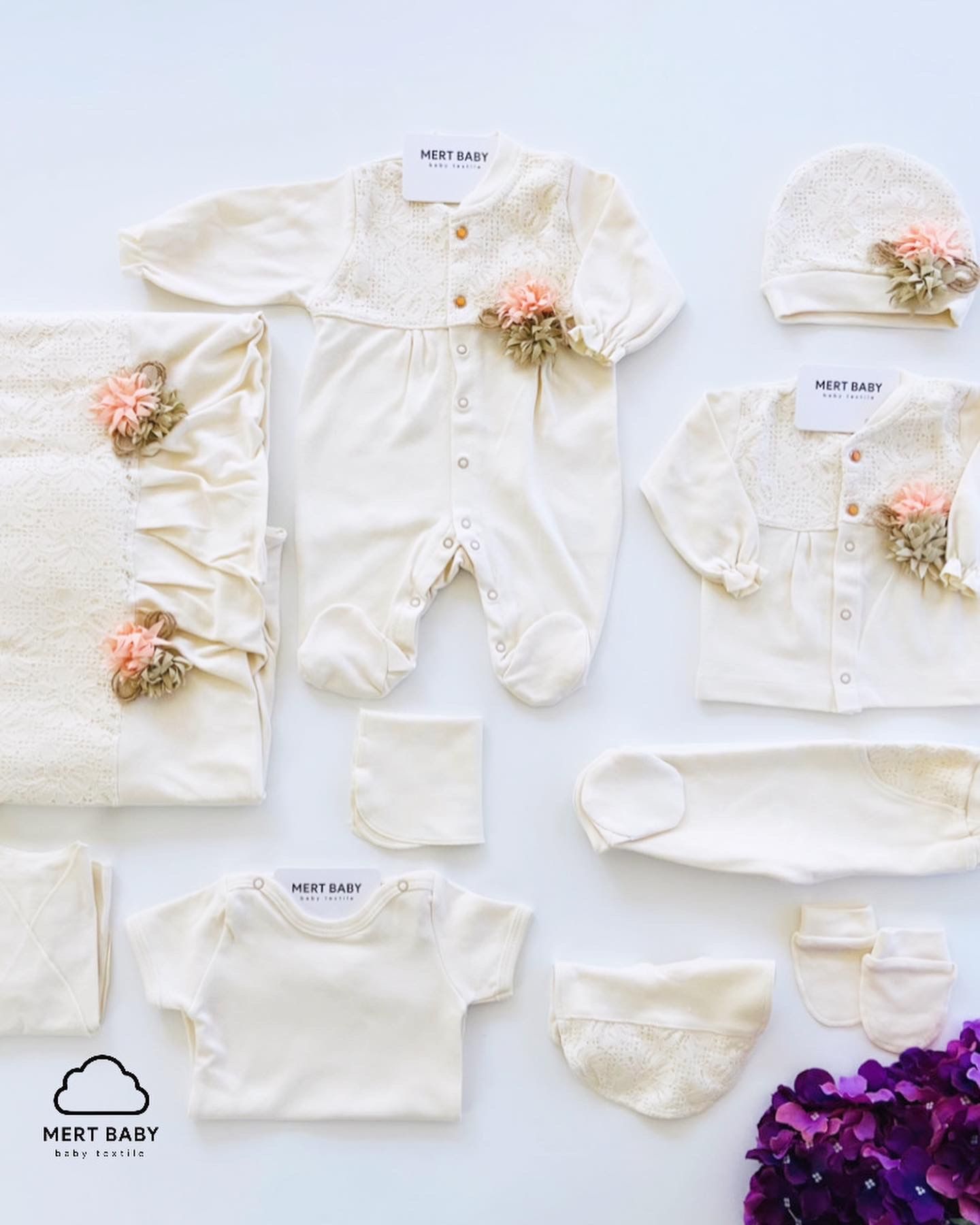 Dantelli Çiçekli 10'lu Hastane Seti