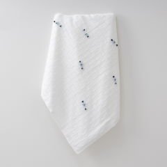 Blue Detail Lux Knitted Blanket