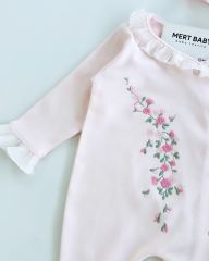 Floral Embroidered Lace Detailed Jumpsuit Pink