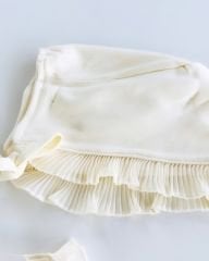 Çiçek Nakışlı Dantel Detaylı Tulum Natural